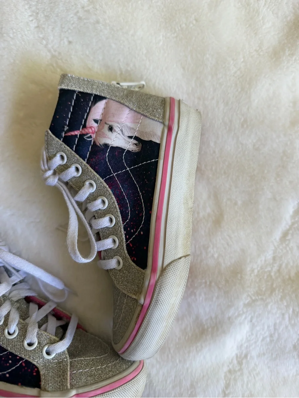 Vans Unicorn Sparkle High Top Sneakers Size 11c